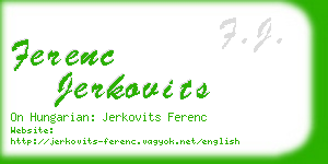 ferenc jerkovits business card